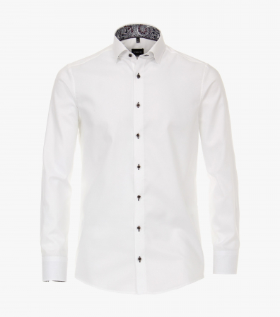 camasi maneca lunga - Camasa bumbac barbati VENTI Modern Fit uni alba