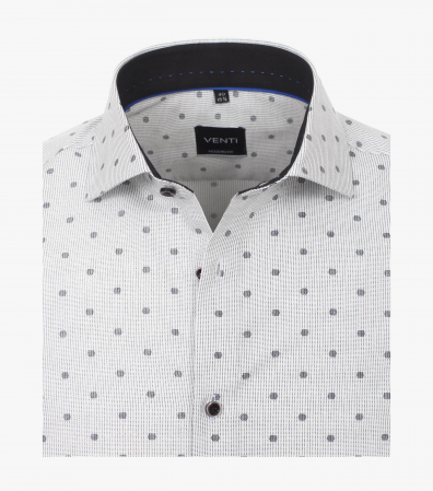 Camasa bumbac barbati VENTI ModernFit alba print cerculete gri [2]
