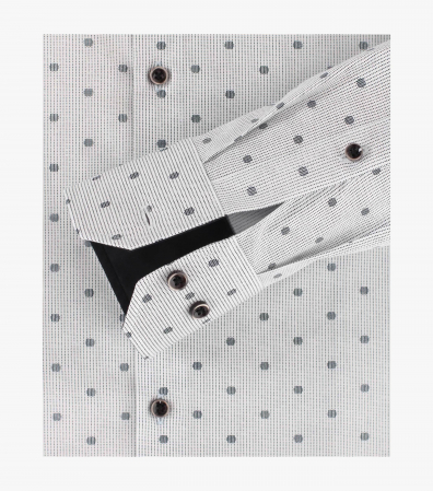Camasa bumbac barbati VENTI ModernFit alba print cerculete gri [3]