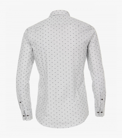 Camasa bumbac barbati VENTI ModernFit alba print cerculete gri [1]