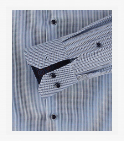 Camasa bumbac barbati VENTI Modern Fit uni albastra [3]