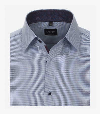 Camasa bumbac barbati VENTI Modern Fit uni albastra [2]