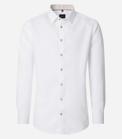 camasi croi modern - Camasa bumbac texturat barbati VENTI ModernFit alb