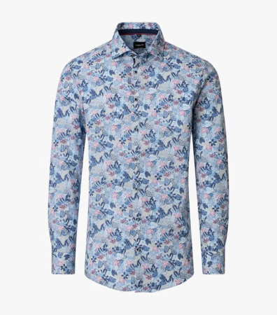 camasi maneca lunga - Camasa bumbac barati VENT ComfortFit albastru print floral