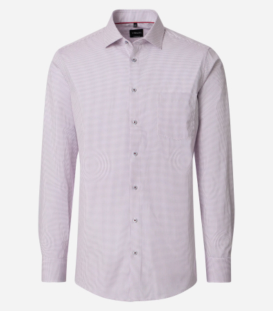 camasi maneca lunga - Camasa bumbac barbati  VENTI ComfortFit roz rombulete