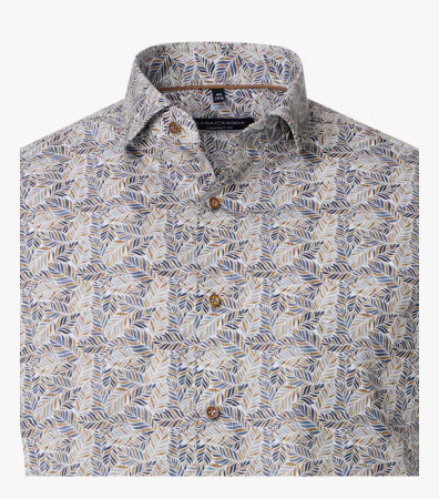 Camasa bumbac barbati CASA MODA ComfortFit albastru/bej print floral [2]