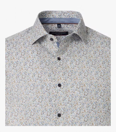 Camasa bumbac barbati CASA MODA ModernFit albastru/bej print floral [2]