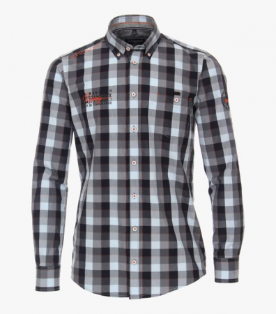 Camasi - Camasa bumbac barbati CASA MODA Racing antracit carouri