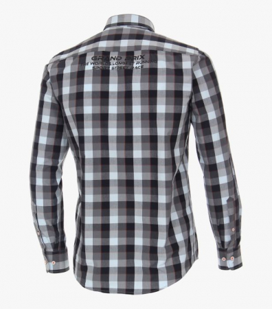 Camasa bumbac barbati CASA MODA Racing antracit carouri [2]