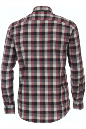 Camasa flanel bumbac barbati CASA MODA CasualFit carouri rosu/gri [1]