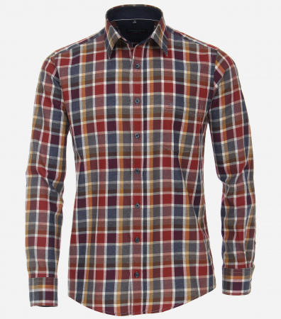 Camasi - Camasa bumbac barbati CASA MODA CasualFit carouri albastru/rosu