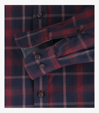 Camasa bumbac barbati CASA MODA CasualFit carouri bleumarin/rosu [3]