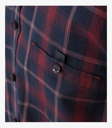 Camasa bumbac barbati CASA MODA CasualFit carouri bleumarin/rosu [4]