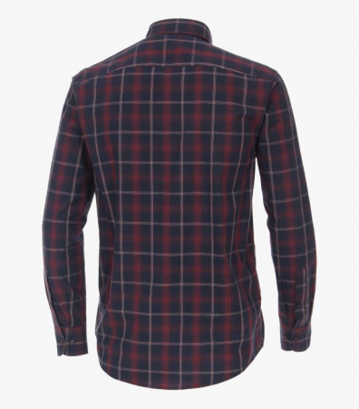 Camasa bumbac barbati CASA MODA CasualFit carouri bleumarin/rosu [1]