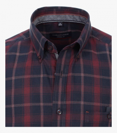 Camasa bumbac barbati CASA MODA CasualFit carouri bleumarin/rosu [2]