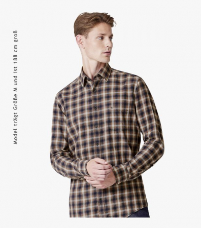 Camasa bumbac barbati CASA MODA CasualFit carouri maro [2]