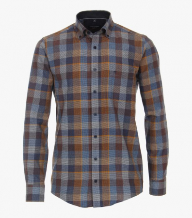 Camasa flanel bumbac barbati CASA MODA carouri maro/albastru [0]