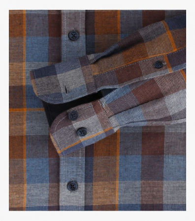 Camasa flanel bumbac barbati CASA MODA carouri maro/albastru [3]