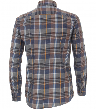 Camasa bumbac barbati CASA MODA CasualFit carouri maro/albastru [2]