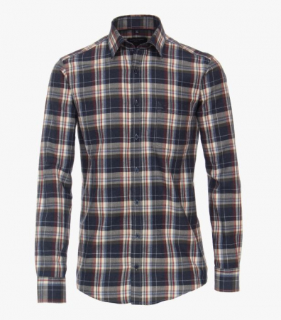 Camasi - Camasa flanel bumbac barbati CASA MODA carouri albastru/rosu