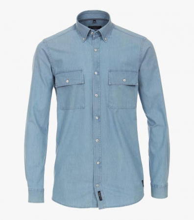 Camasi - Camasa bumbac stil blugi CASA MODA bleu