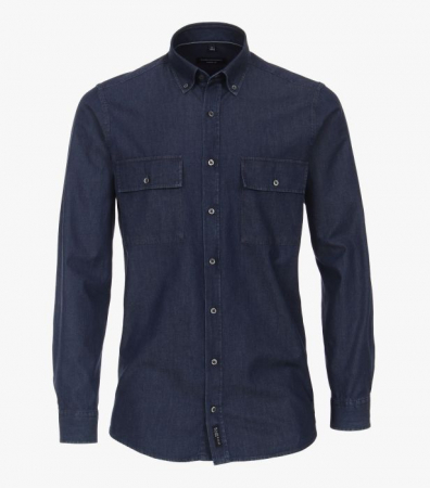 Camasi - Camasa bumbac stil blugi CASA MODA bleumarin