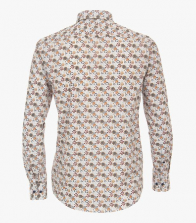 Camasa bumbac organic barbati CASA MODA CasualFit print portocaliu floral [1]