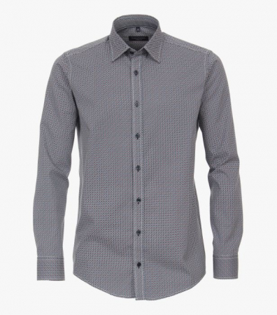 Camasi - Camasa bumbac barbati CASA MODA CasualFit romburi bleu/portocaliu