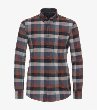 Camasi - Camasa flanel bumbac barbati CASA MODA CasualFit carouri multicolor