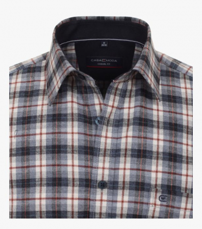 Camasa flanel bumbac barbati CASA MODA CasualFit bleumarin carouri [2]
