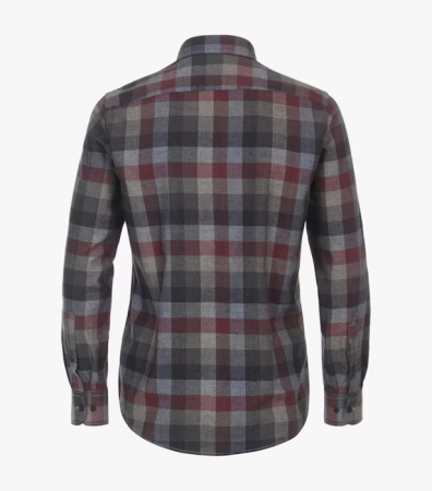 Camasa bumbac barbati CASA MODA CasualFit carouri visiniu [3]