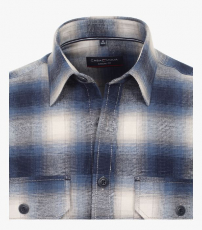 Camasa flanel bumbac barbati CASA MODA CasualFit albastru carouri [2]