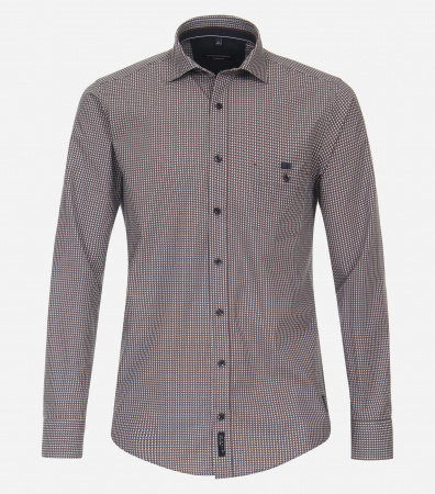 Camasi - Camasa bumbac barbati CASA MODA CasualFit portocaliu cubulete