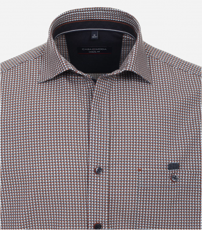 Camasa bumbac barbati CASA MODA CasualFit portocaliu cubulete [1]