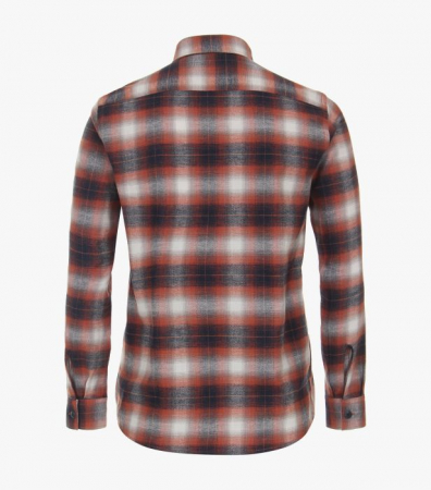 Camasa flanel bumbac barbati CASA MODA CasualFit portocaliu carouri [1]