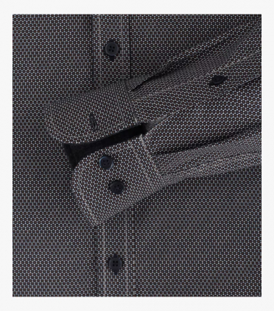 Camasa bumbac barbati CASA MODA CasualFit maro hexagoane [3]