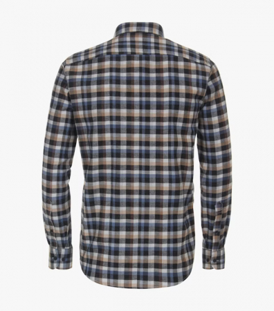 Camasa flanel bumbac barbati CASA MODA CasualFit carouri antracit/bej [1]
