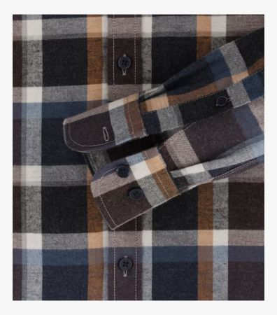 Camasa flanel bumbac barbati CASA MODA CasualFit carouri maro [2]