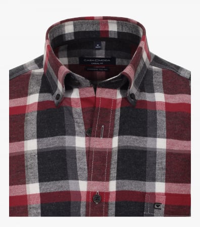 Camasa flanel bumbac barbati CASA MODA CasualFit carouri rosu [1]