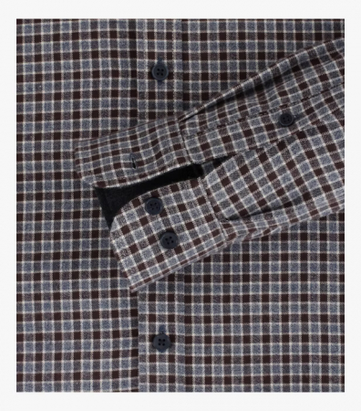 Camasa flanel bumbac barbati CASA MODA CasualFit maro patratele [3]
