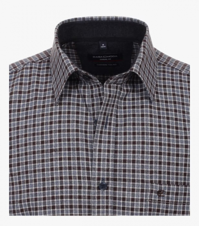 Camasa flanel bumbac barbati CASA MODA CasualFit maro patratele [2]