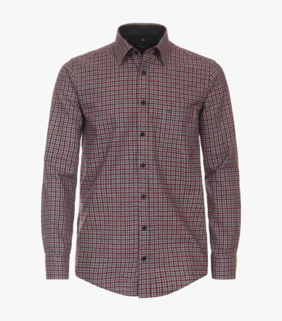 camasi maneca lunga - Camasa flanel bumbac barbati CASA MODA CasualFit rosu patratele
