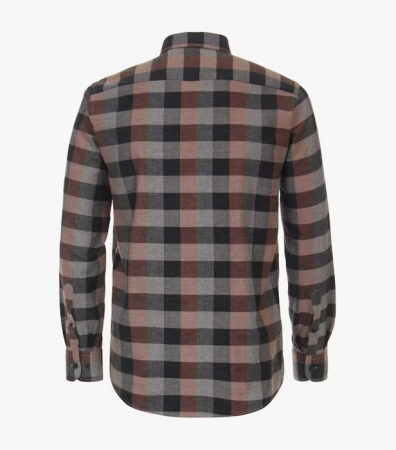 Camasa flanel bumbac barbati CASA MODA CasualFit maro carouri [1]