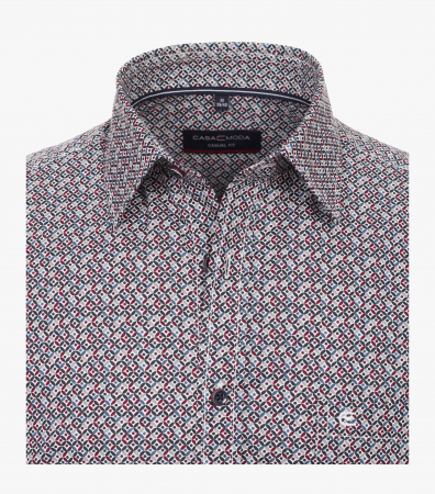 Camasa bumbac barbati CASA MODA CasualFit cerculete albastru/visiniu [2]