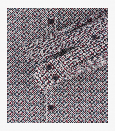Camasa bumbac barbati CASA MODA CasualFit cerculete albastru/visiniu [3]