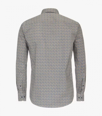 Camasa bumbac barbati CASA MODA CasualFit cerculete bleumarin/galben [1]