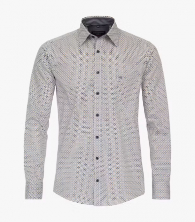 Camasi - Camasa bumbac barbati CASA MODA CasualFit rombulete bleumarin/galben