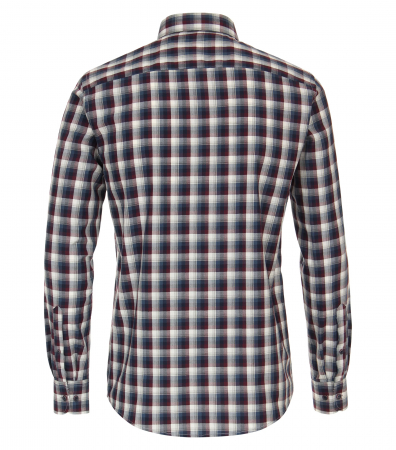 Camasa bumbac barbati CASA MODA CasualFit carouri visiniu/bleumarin [1]