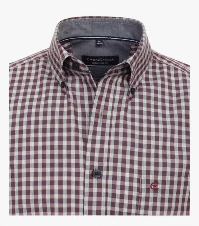 Camasa bumbac barbati CASA MODA ComfortFit rosu patratele [2]