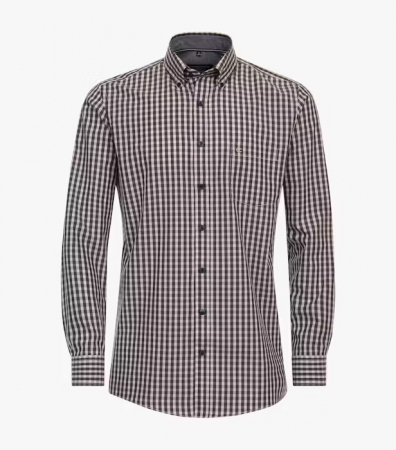 Camasi - Camasa bumbac barbati CASA MODA ComfortFit maro patratele